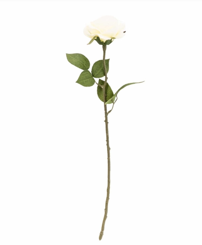 Candlelight Cream Artificial Rose Flower Stem 54Cm
