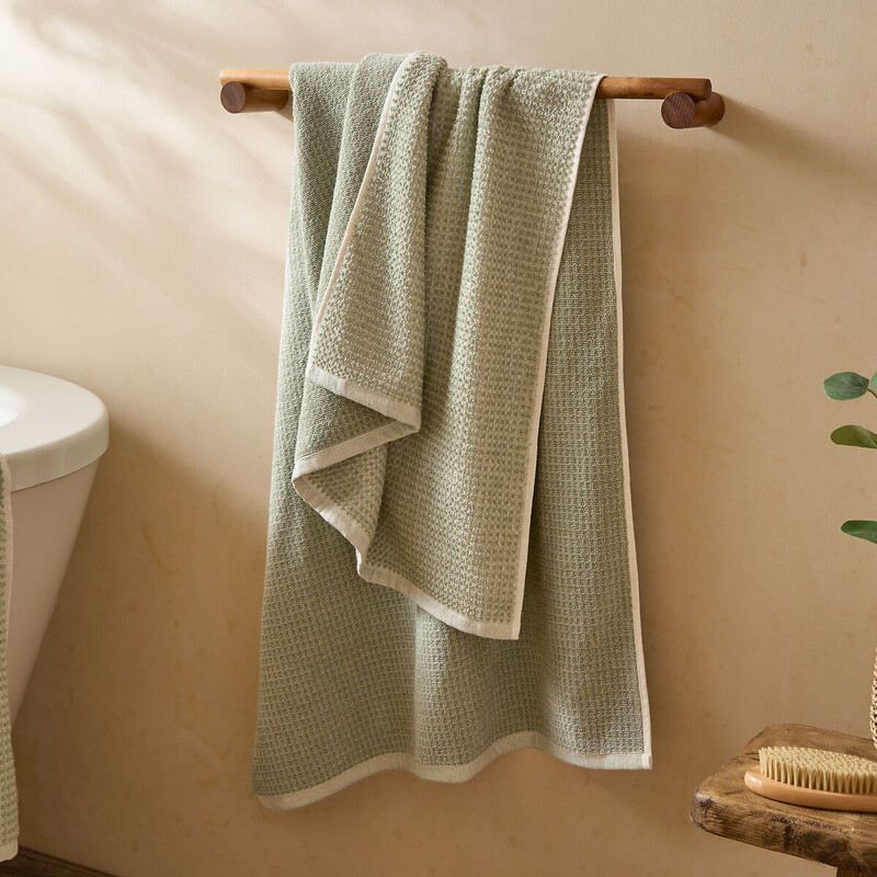 Bath Towel Hebden Waffle Bay Green 70x130cm