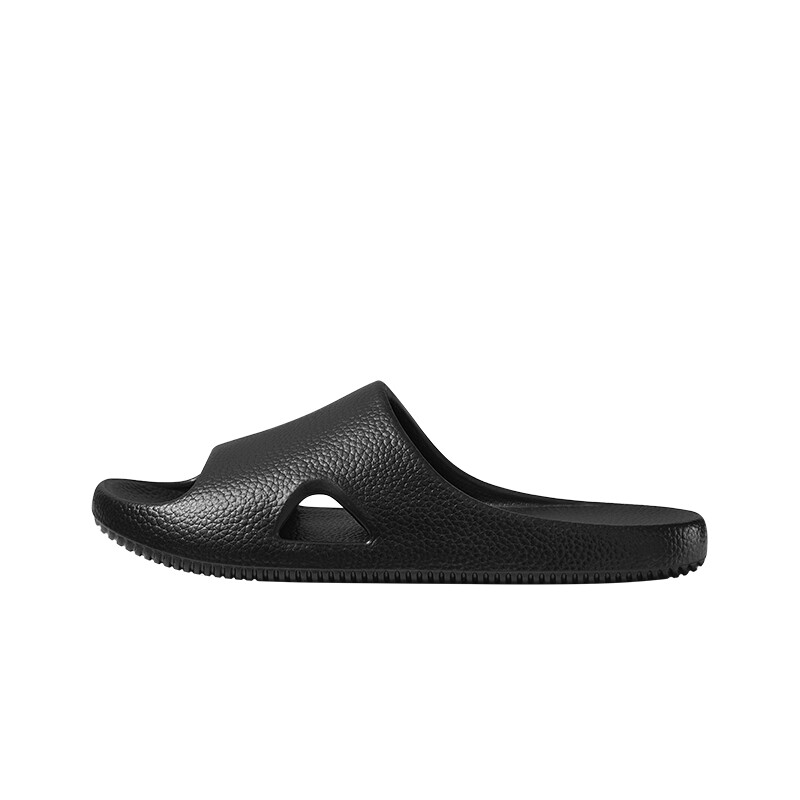 PUXI Litchi Wood Slide Slippers Pearl Black Size 37-38 Unisex Minimalist Fashion