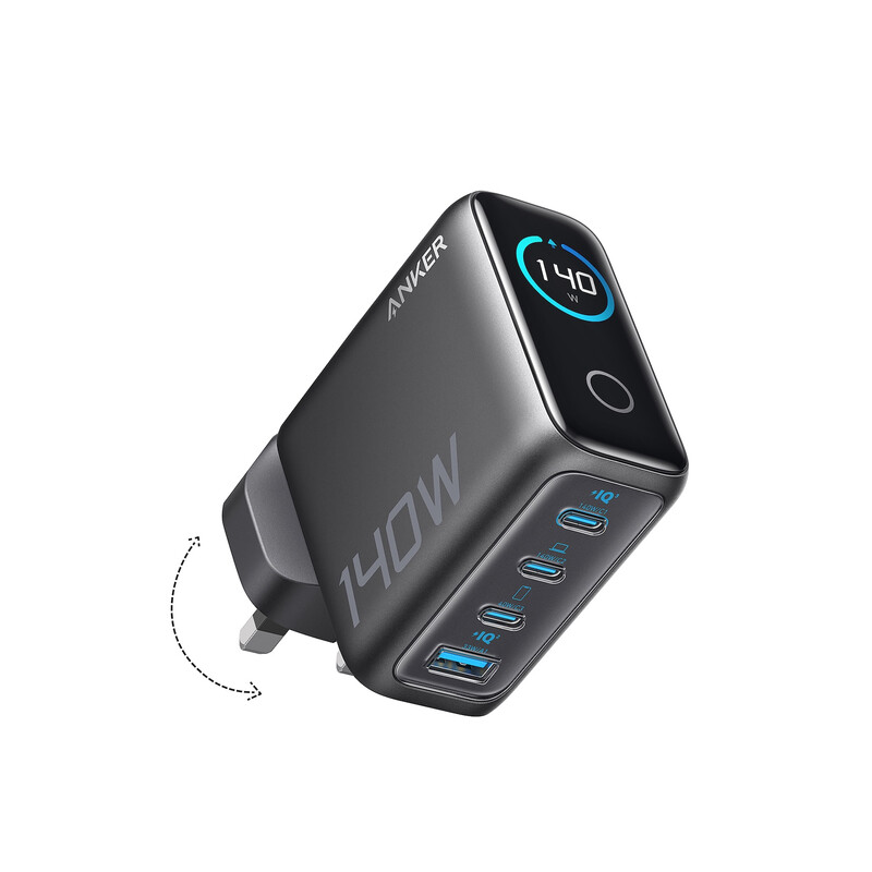 Anker Prime, USB-C 4-Port GaN Charger, 140W Fast Charging, Black