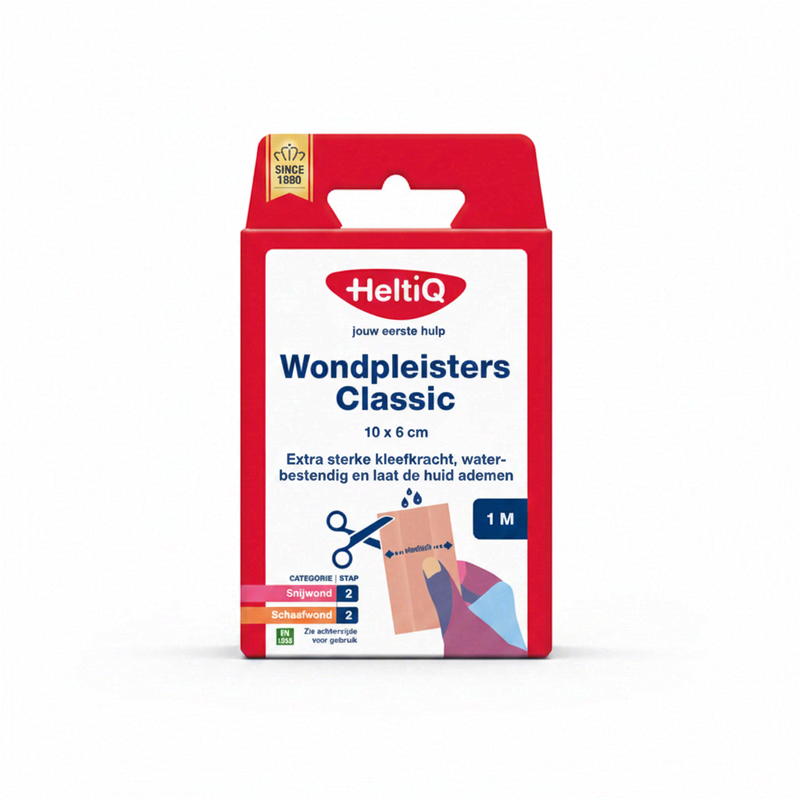 HeltiQ Wondpleisters Classic 10 x 6 cm - 1 m 1 karton 10 st.