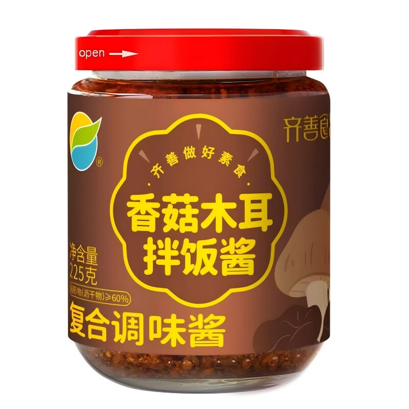 Qi Shan Food Shiitake Mushroom & Black Fungus Rice Seasoning Sauce (Compound Seasoning Sauce) 225g