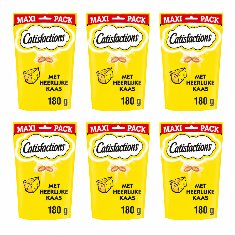 Catisfactions Kattensnack Kaas Maxipack 6 x 180 g