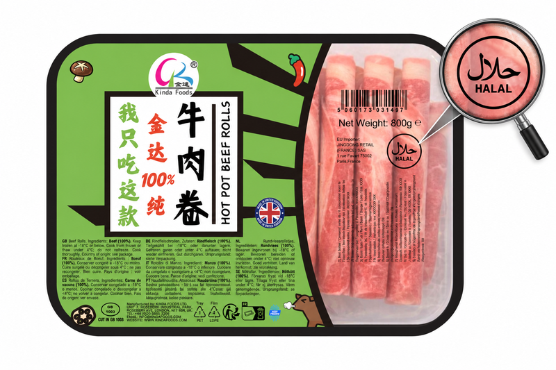 Kinda Hotpot Runderrollen 800 g Halal