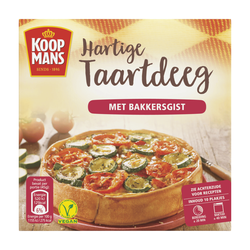 Koopmans deeg voor hartige taart - 10 stuks