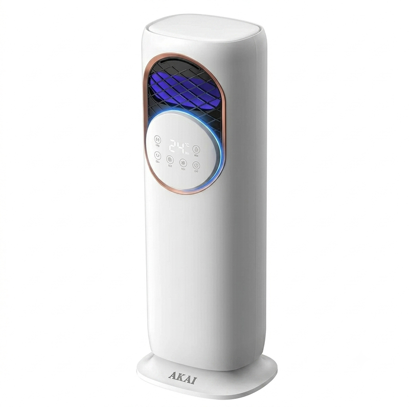 AKAI Turmventilator 4-in-1 Kühler und Heizlüfter, Luftreiniger und Luftbefeuchter, Leiser Betrieb, Heimgebrauch, AKIC41-R
