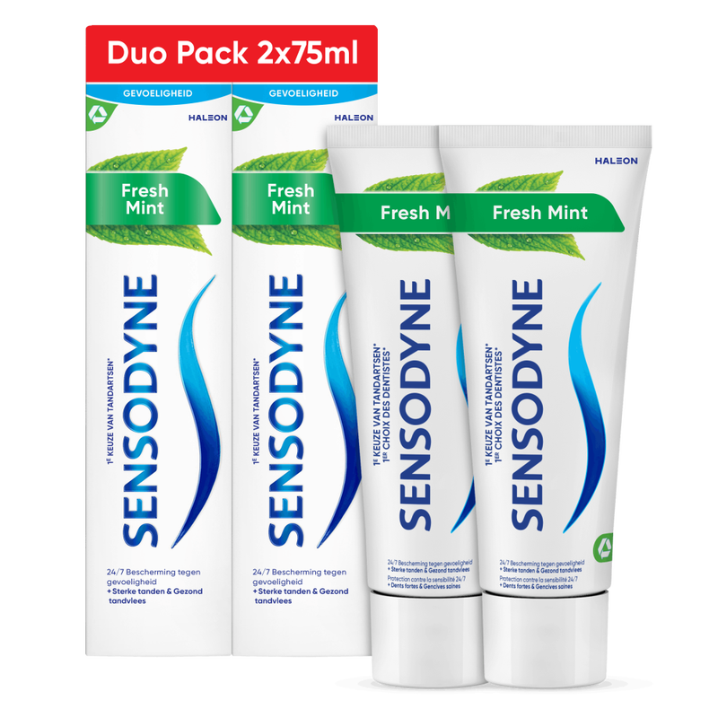 Sensodyne Fresh Mint dentifrice duo pack, 2x75 ml