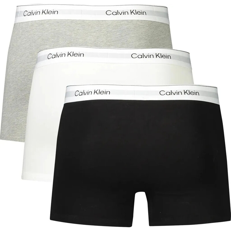 Calvin Klein 3Er-Pack Trunk Icon Baumwoll-Stretch Schwarz, Weiß, Grau Meliert Herren