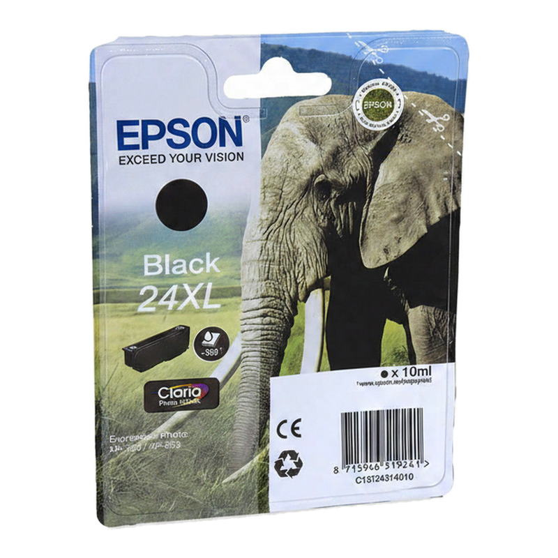 Epson Elephant enkelverpakking zwarte 24XL Claria Photo HD inkt