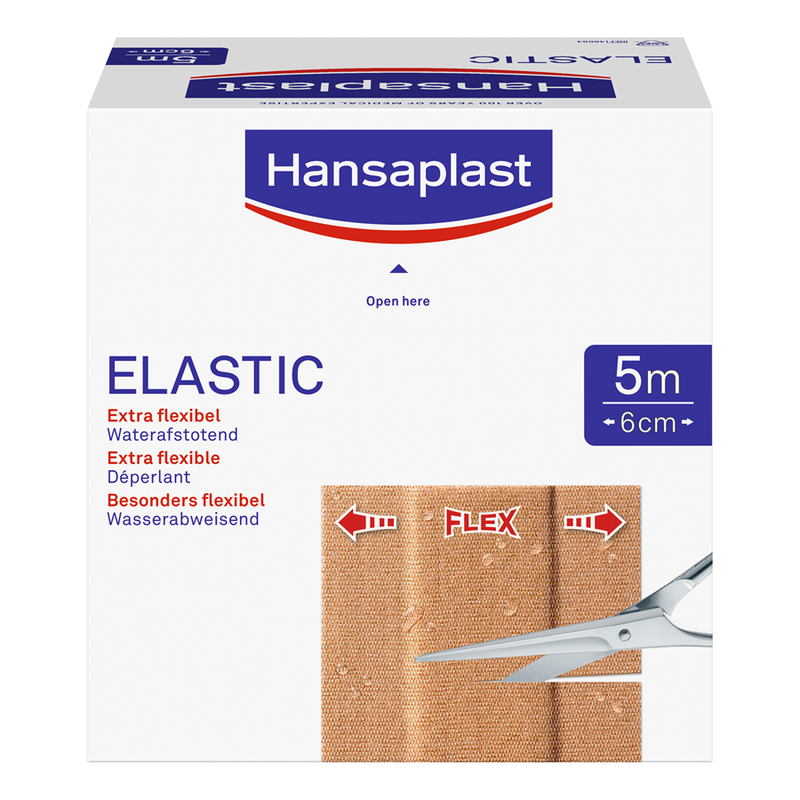 Hansaplast elastische zwachtels - verband op rol - wondverband - wondverzorging - waterdicht verband - 5 m x 6 cm