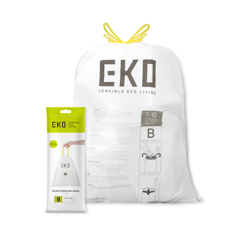 EKO 7-10 Litre Drawstring Bin Bags Heavy Duty Bin Liners for Slim Kitchen and B - Image 5