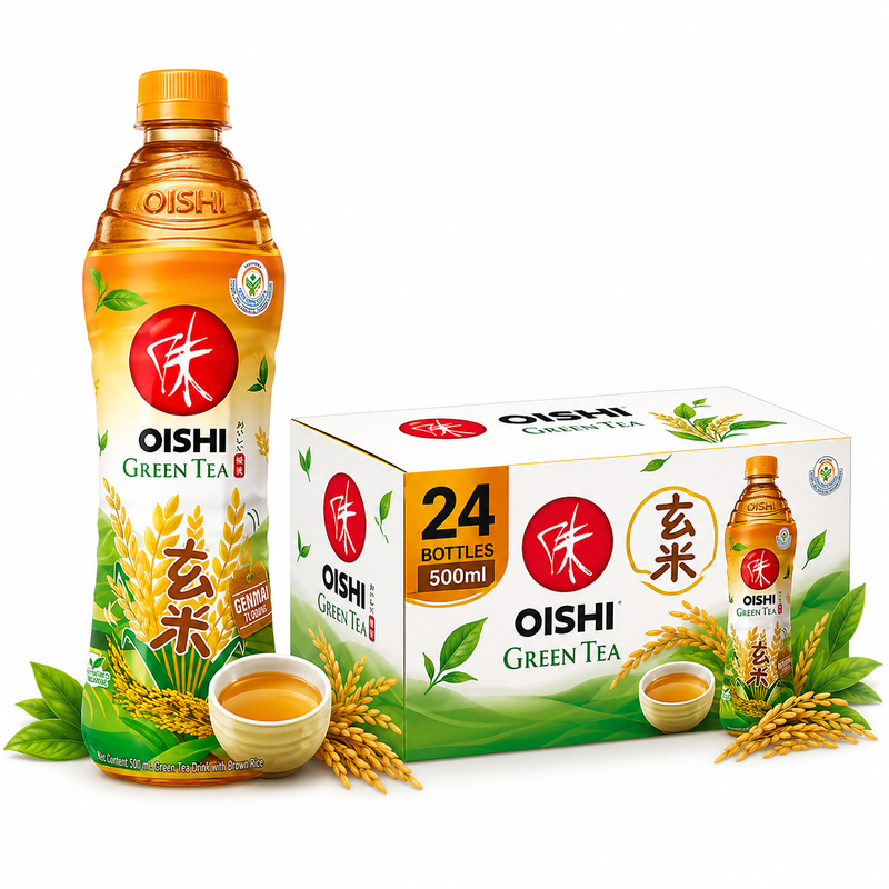 Oishi Genmai Groene Thee 500 ml (Pak van 24)