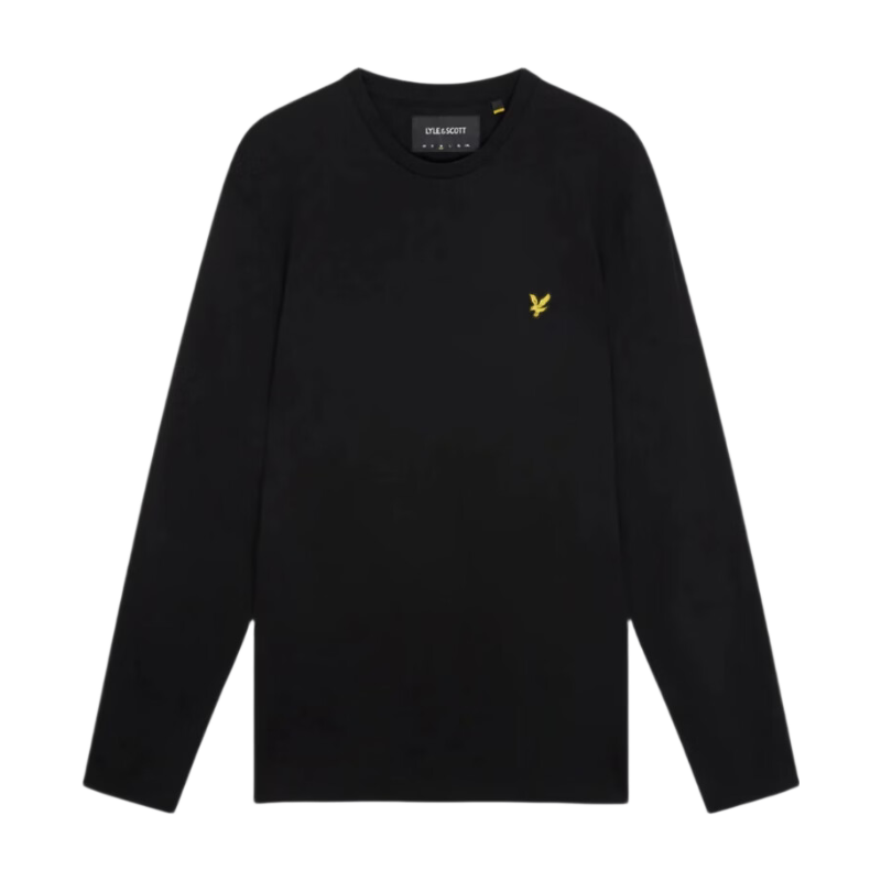 Long Sleeve Cotton T-Shirt - Jet Black
