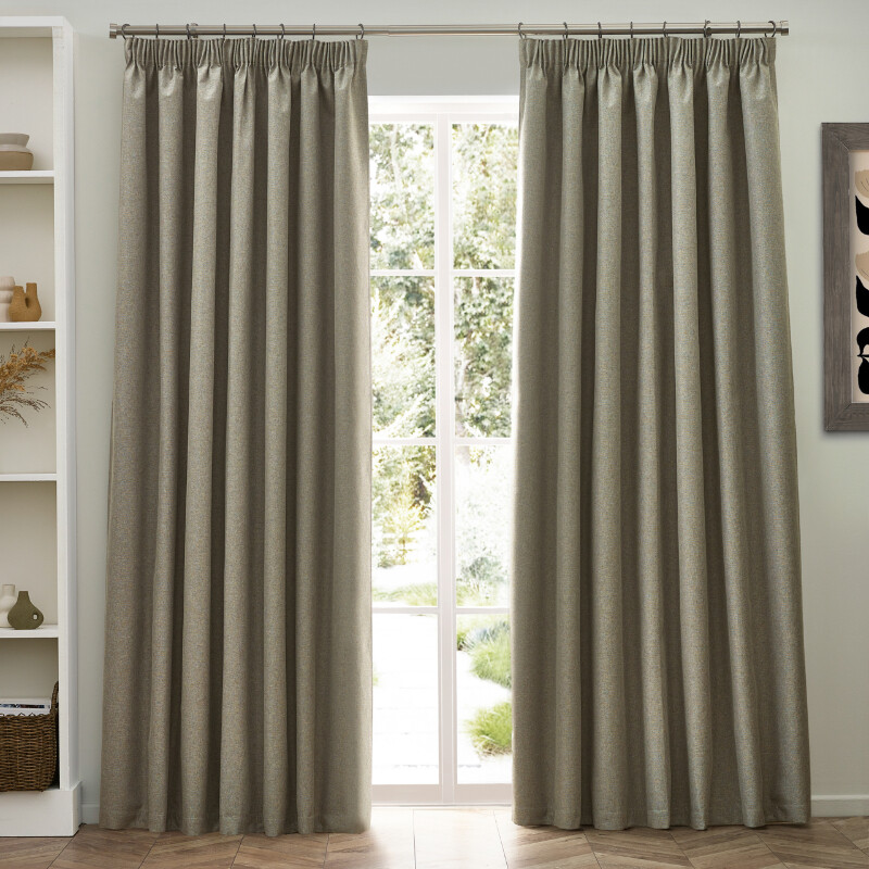 Pencil Pleat Curtains Dawn Blackout Natural W:168xL:183cm