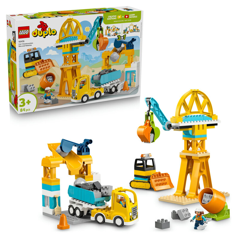 LEGO DUPLO 10476 3‑in‑1 Baustelle und Fahrzeuge