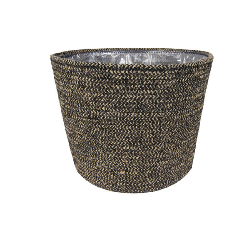 Bergen Jute Anthracite Lined Planter H23Cm D26Cm