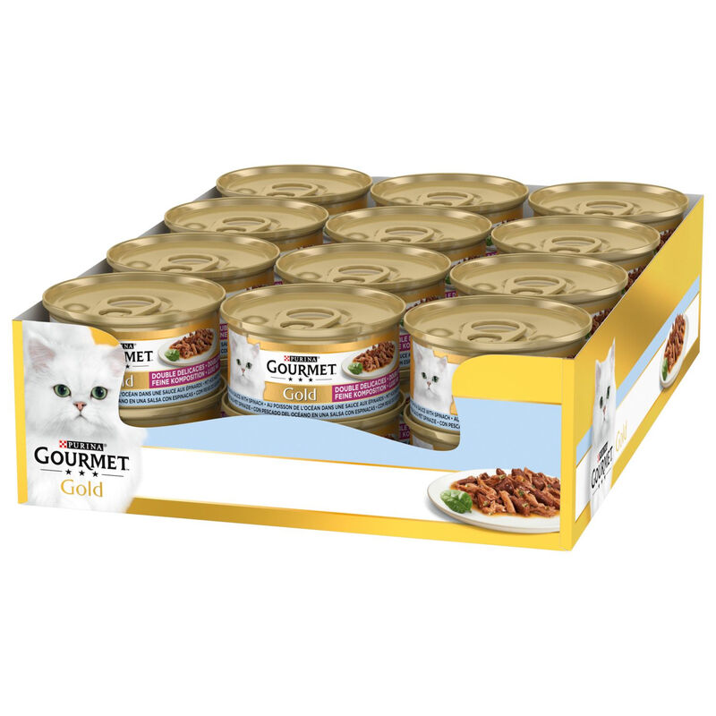 Gourmet Gold Eiwitrijk Kattenvoer in Blik Zeevis 24 x 85 g