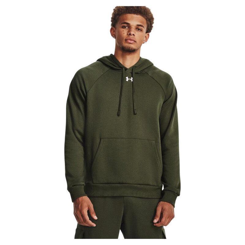 Under Armour Heren Ua Rival Fleece Hoodie Marine Od Groen/Wit Rival Collectie MD