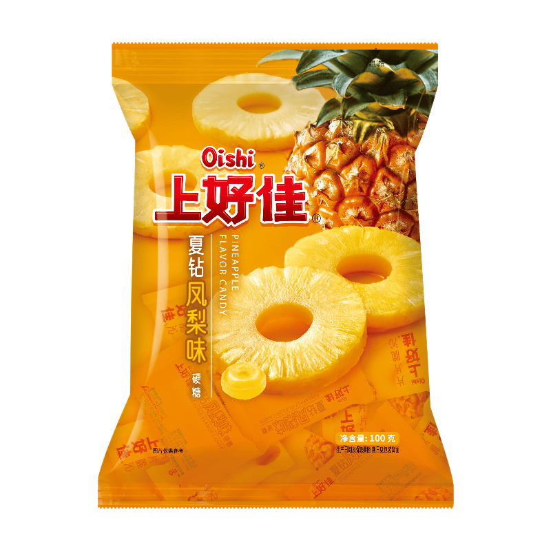 Oishi Hartbonbons (Sommerdiamant-Ananasbonbons) 100 g