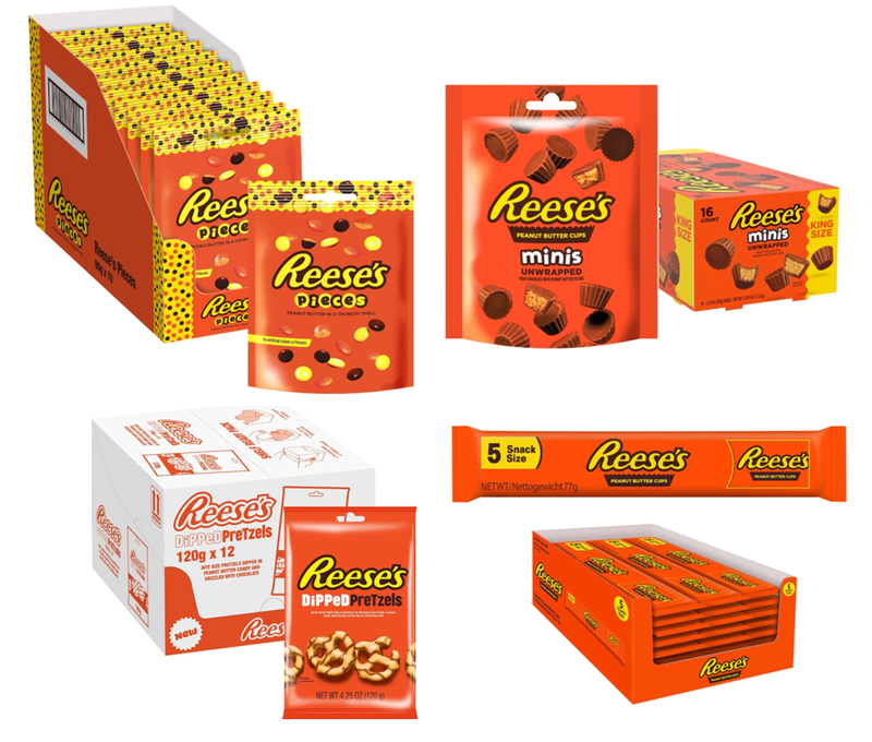 Reese's Deal (Gecoate Pretzels 12 x 120 gram & Stukjes Zak 10 x 90 gram & Peanutbuttercup 18 x 77 gram & Minis Zak 16 x 68 gram)