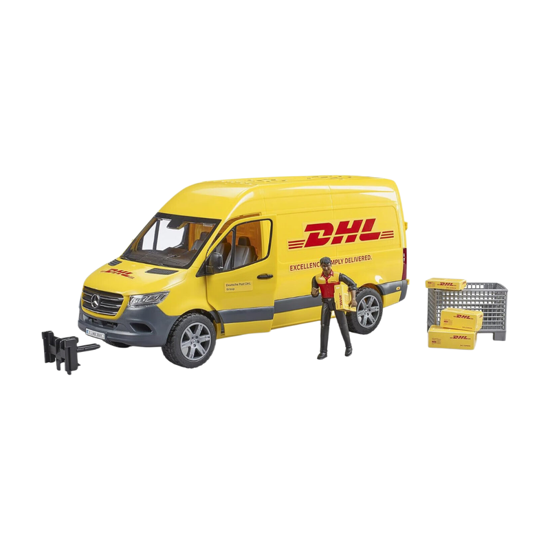 Bruder 02671 MB Van 1:16, mit Fahrer, inkl. Netzbox und Fracht