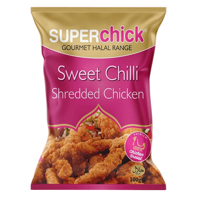 Super Chick Superchick Shredded Chicken - Sweet Chilli 500Grams