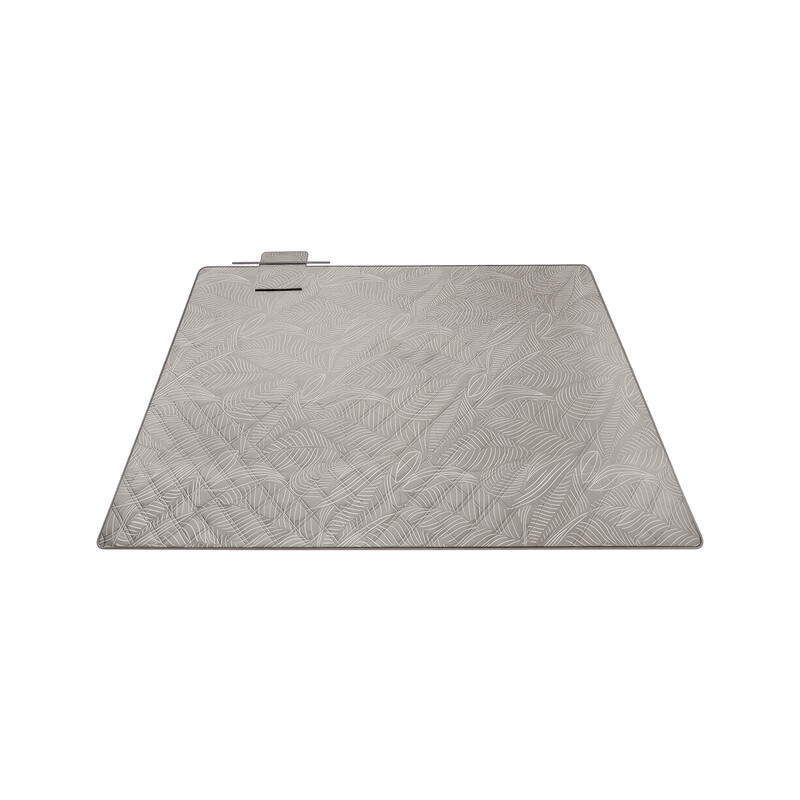 JOYFURNOS Picknickdecke, 200 x 200 cm, mit 4 Erdankern, Campingdecke, wasserdicht, maschinenwaschbar, khaki mit tropischem Farn