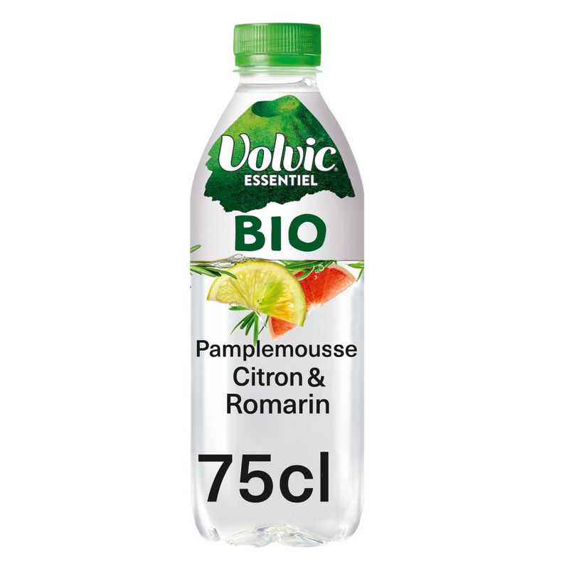 Eau Plate Aromatisée Citron Pamplemousse Romarin Bio Essentiel Volvic La Bouteille De 75cl - vue 1