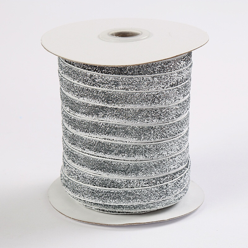 1 Stück 10 mm x 45 m schwarz glitzerndes Poly-Mesh-Girlandenband, Metallic-Folien-Mesh-Rollen für Weihnachten, Hochzeit, Geschenkverpackung, DIY & Basteln