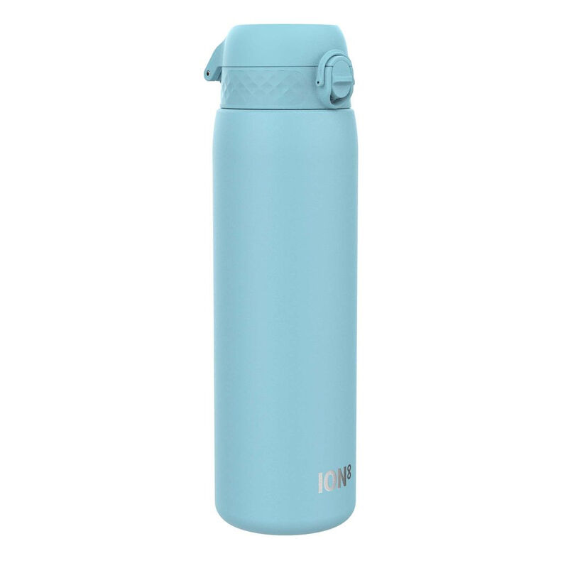 ION8 lichte 1200 ml stalen waterfles, niet geïsoleerd, lekvrij, gemakkelijk te openen, veilige sluiting, vaatwasmachinebestendig, klapdeksel, draaggreep, ideaal voor reizen & een actieve levensstijl, Alaskan Blue