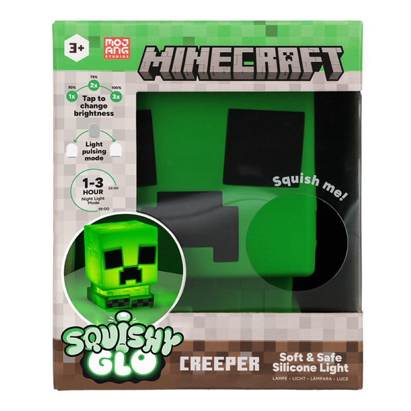 Paladone Minecraft Lampe Squichyglo En Silicone Batterie Rechargeable Creeper