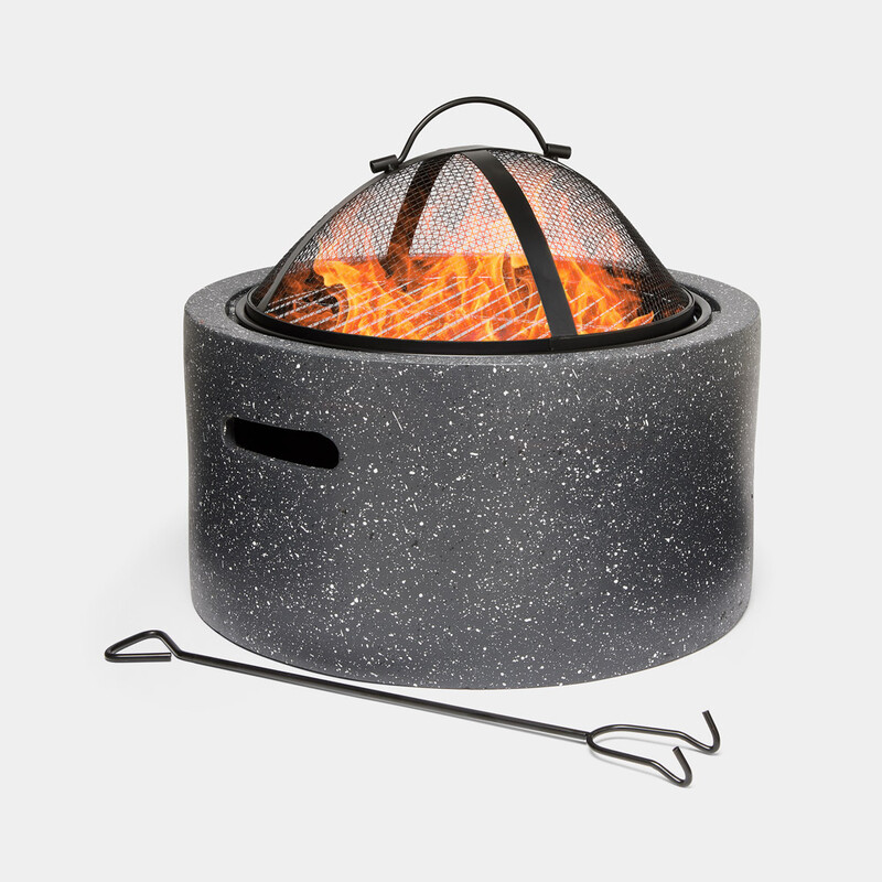 Vonhaus Fire Pit 2-In-1 With Bbq Cooking Grill