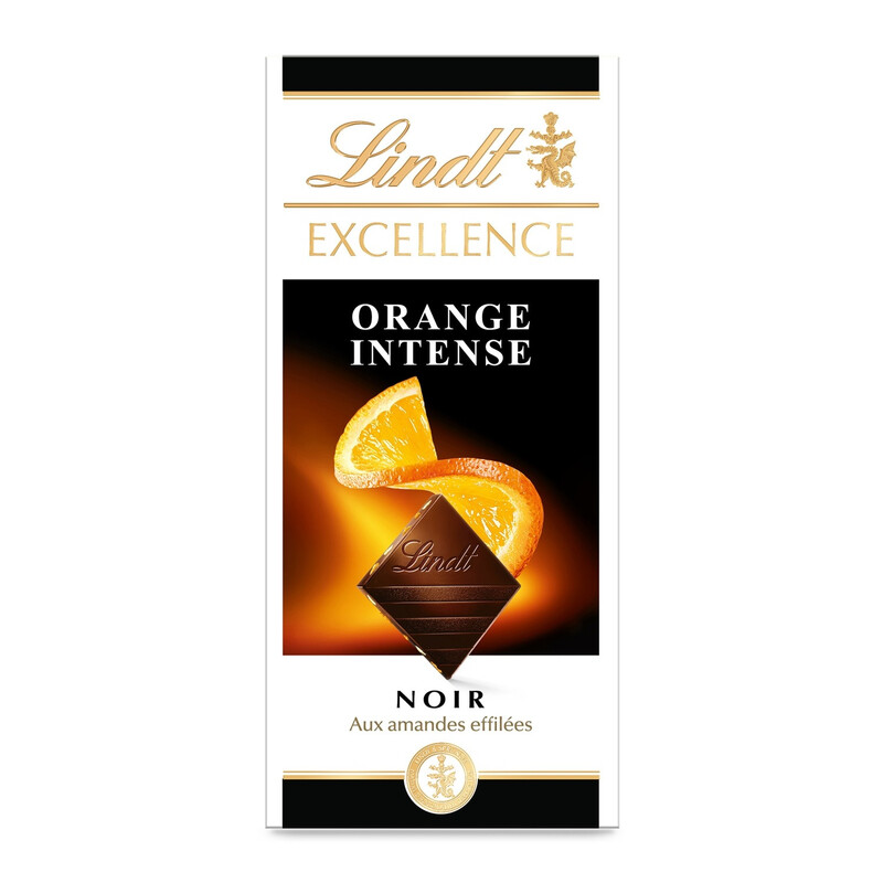 Tablette Chocolat Noir Excellence Lindt – 100 g Framboise, Orange, Menthe - vue 1