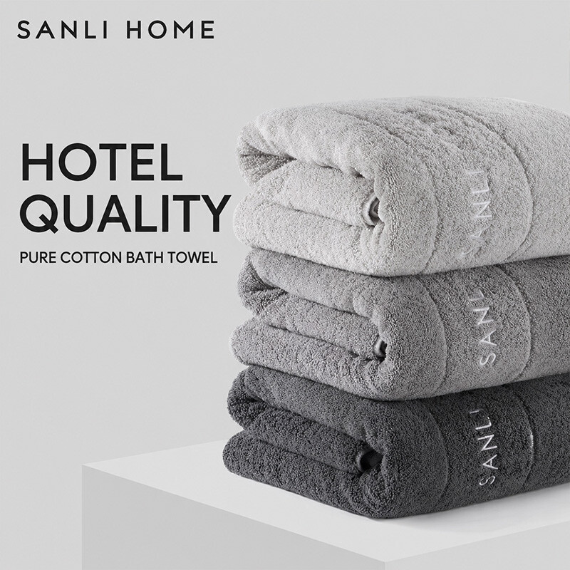 SANLI Oversized Ultra Dicke Baumwoll Badetuch 80×160 cm 800 g Großes Wickeltuch Grau