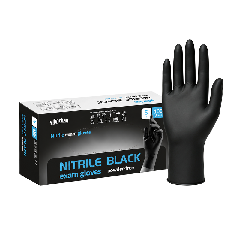 YIJINCHAN Zwarte nitril handschoenen maat S (100 stuks)