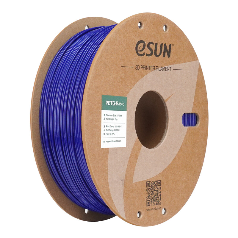 eSUN PETG-Basic Blauw 3D Filament 1,75 mm, Hoge Snelheid Printen, Kosteneffectief Inlopmateriaal Voor 3D Printen 1 kg (2,2 lbs) Kartonnen Spoel