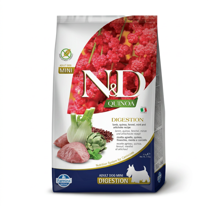 Farmina N&D Quinoa Digestion volwassen mini lam 2,5 kg