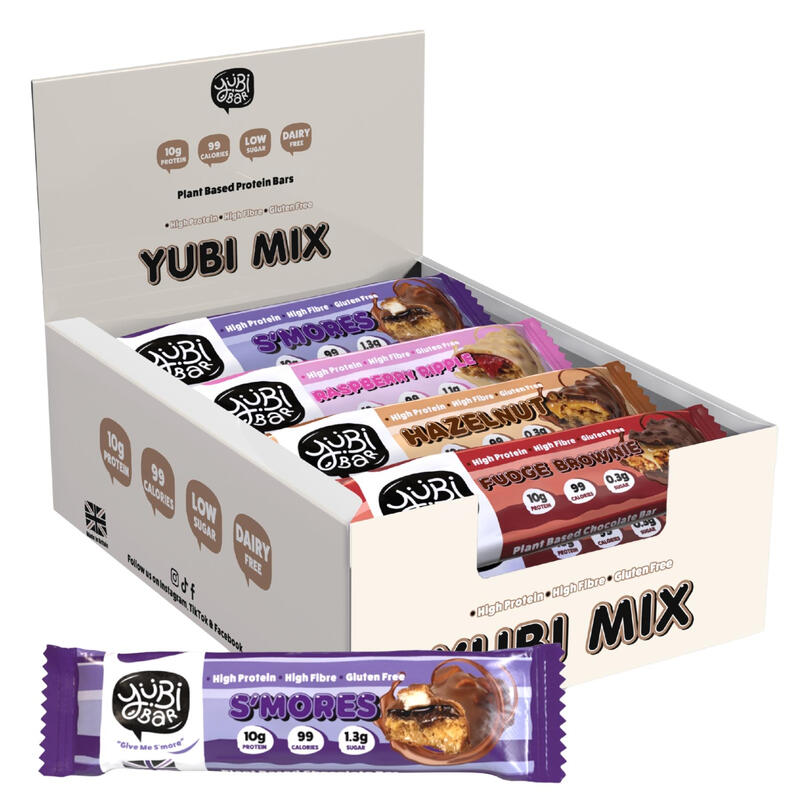 YuBi Protein Bars Mixed Variety Box - 12 x 35 G