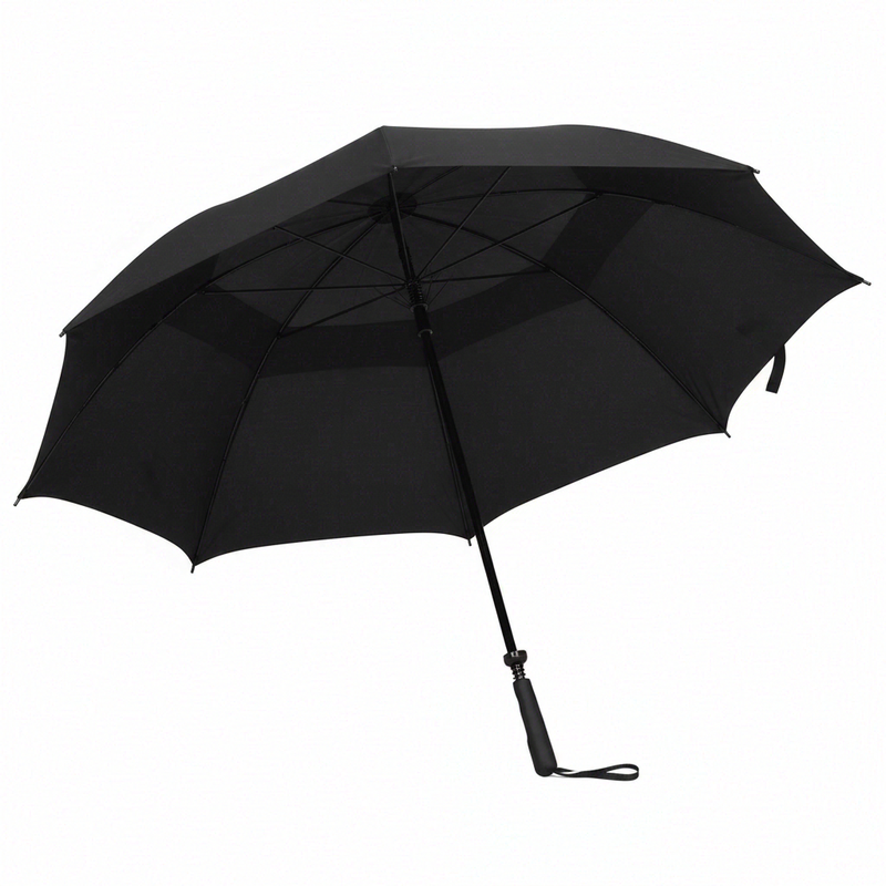 Stockregenschirm Regenschirm Schwarz 130 cm