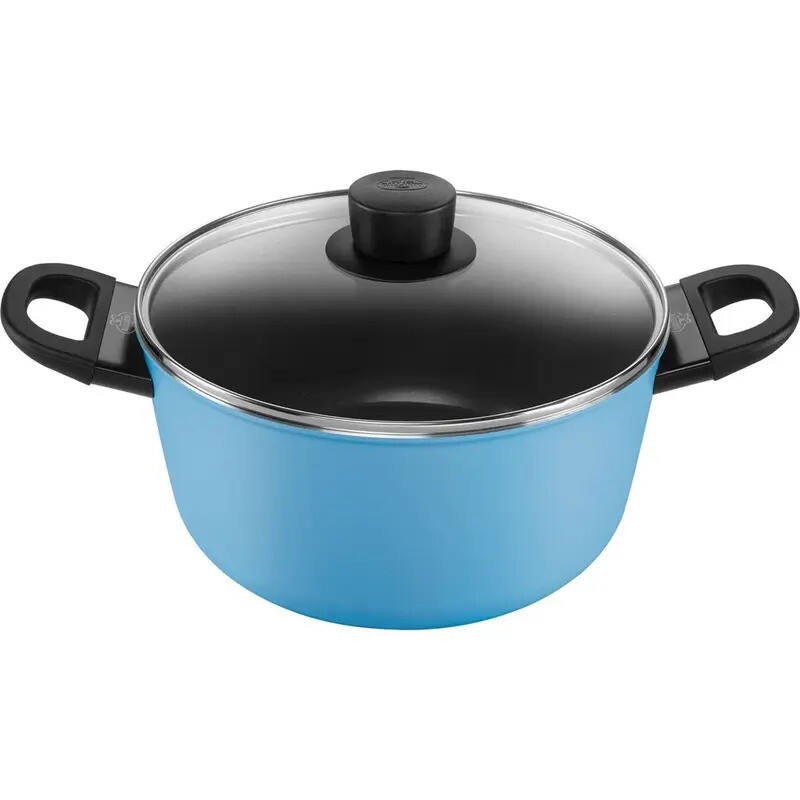 BALLARINI CAPRERA BC Serie 24cm Blaue Stielkasserolle mit Deckel