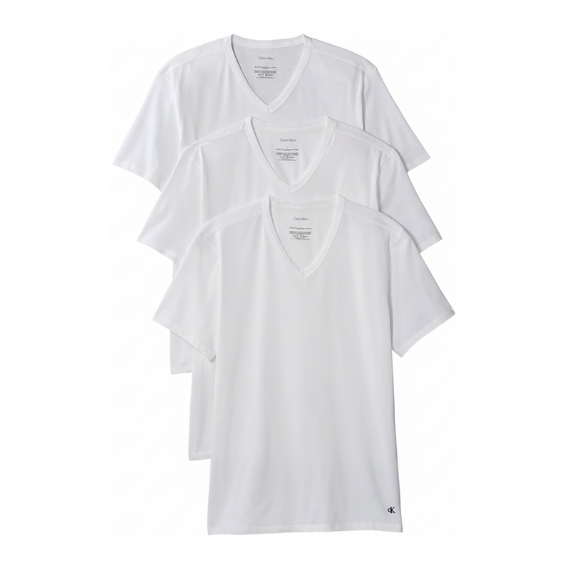Calvin Klein Herren 3er-Pack V-Ausschnitt Lounge-T-Shirts Weiß 3XL