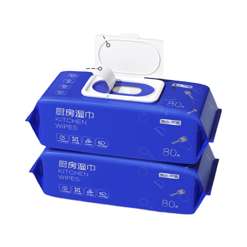 ochama×J.ZAO Kitchen Wet Wipes - 80 Sheets x 3 Packs - Household Hygiene Cleaning Wip