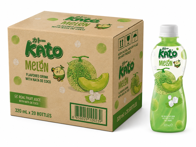 KATO Jus de melon miel avec gelée de coco 320 ml × 24