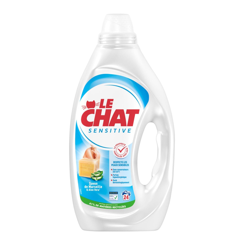 Le chat sensitive savon de marseille & aloe vera *24 lavages 1 115kg