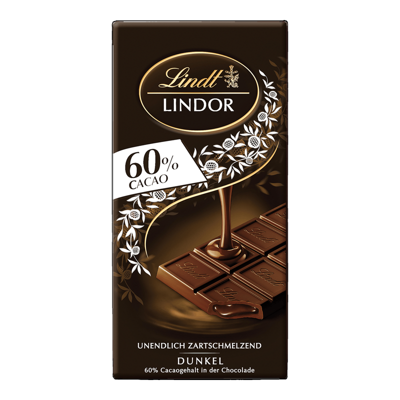 Lindt LINDOR Tafel 60%, 100g