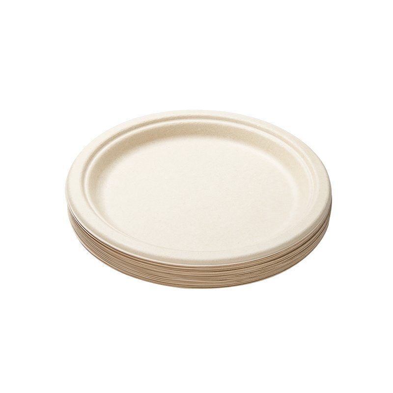 7’ Round Plate with Sugar Cane Pulp 20pcs