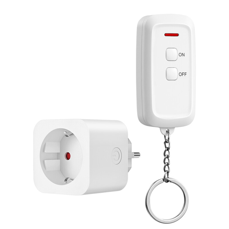 Dewenwils afstandsbedienbare stopcontacten, 16 A max., 3680 W, draadloze stopcontactset met afstandsbediening, 30 m bereik, uitbreidbaar, wit