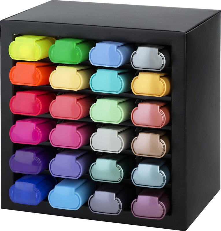 Faber-Castell bureaumarkeerset - 24 gesorteerde kleuren, 7 neon, 9 pastel, 8 metallic