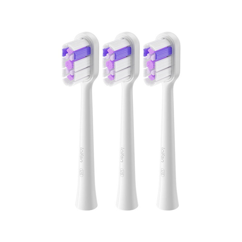 Laifen 3 Pack Adult Replacement Toothbrush Heads Compatible With Wave Electric Toothbrush (Ultra White)