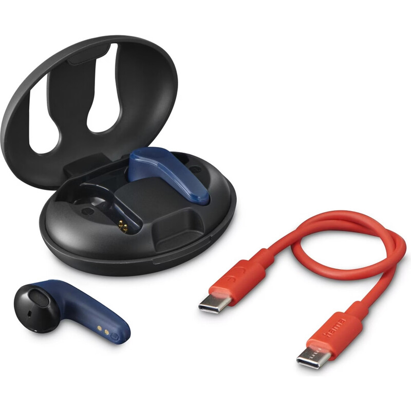 Hama Spirit Unchained Bluetooth Kopfhörer True Wireless - Blau, ENC Rauschunterdrückung & Fast Charge